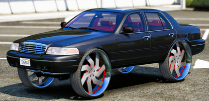 (Debadged) Crown Vic ﻿On Ruccis With Glass Roof | PNUT CUSTOMS